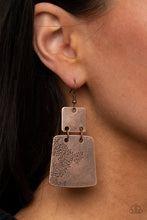Load image into Gallery viewer, Tagging Along- Copper Earrings- Paparazzi Accessories