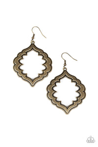 Taj Mahal Majesty- Brass Earrings- Paparazzi Accessories