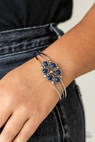 Taj Mahal Meadow- Blue and Silver Bracelet- Paparazzi Accessories