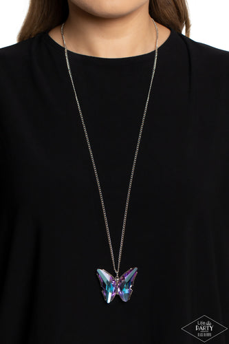 The Social Butterfly Effect Necklace Set- Purple and Oil Spill Butterfly Necklaces- Paparazzi Accessories