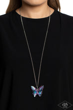 Load image into Gallery viewer, The Social Butterfly Effect- Purple and Silver Necklace- Paparazzi Accessories