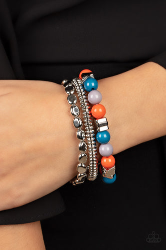 Tour De Tourist- Multicolored Silver Bracelets- Paparazzi Accessories