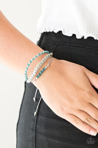 Ultra Modern- Blue and Silver Bracelet- Paparazzi Accessories
