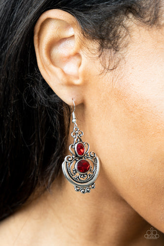 Unlimited Vacation- Red and Silver Earrings- Paparazzi Accessories