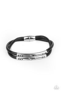 What A WANDER-ful World- Black and Silver Bracelet- Paparazzi Accessories