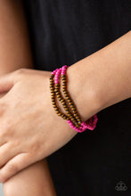 Load image into Gallery viewer, Woodland Wanderer- Pink and Brown Bracelets- Paparazzi Accessories