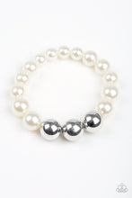 Load image into Gallery viewer, All Dressed UPTOWN- White and Silver Bracelet- Paparazzi Accessories