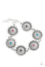 Load image into Gallery viewer, Funky Flower Child- Silver and Multi Colored Bracelet- Paparazzi Accessories