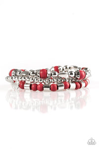 Mesa Mason- Red and Silver Bracelets- Paparazzi Accessories