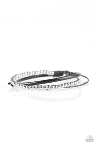 Mountain Mod- Black and Silver Bracelet- Paparazzi Accessories