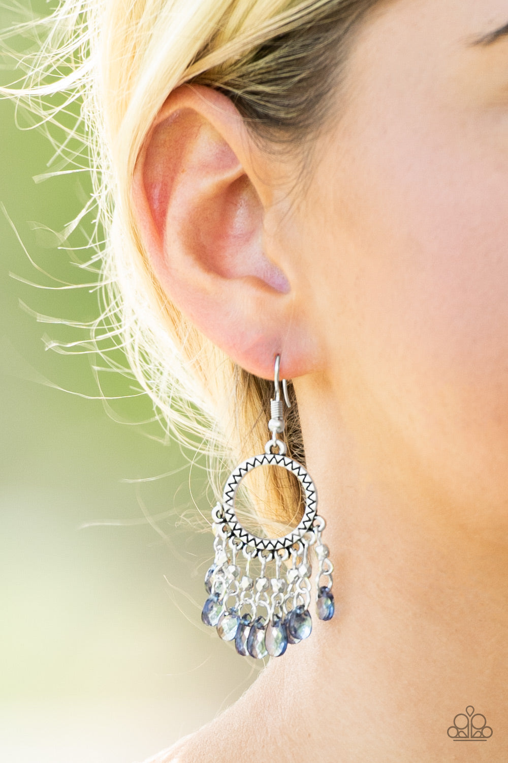 Paradise Palace- Blue and Silver Earrings- Paparazzi Accessories