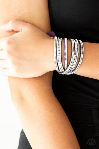 Rock Star Attitude- Purple and Silver Wrap Bracelet- Paparazzi Accessories