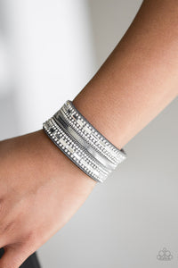 Teasingly Tomboy- Silver Wrap Bracelet- Paparazzi Accessories