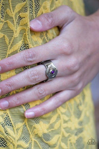 Can't BEAD That!- Purple and Gunmetal Ring- Paparazzi Accessories