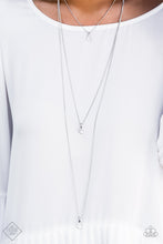 Load image into Gallery viewer, Crystal Chic- White and Silver Necklace- Paparazzi Accessories