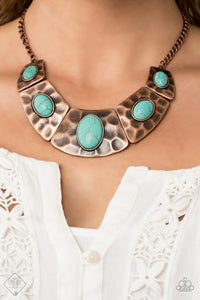 RULER In Favor- Blue and Copper Necklace- Paparazzi Accessories