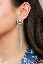 Load image into Gallery viewer, Tassel Throwback- White and Silver Earrings- Paparazzi Accessories