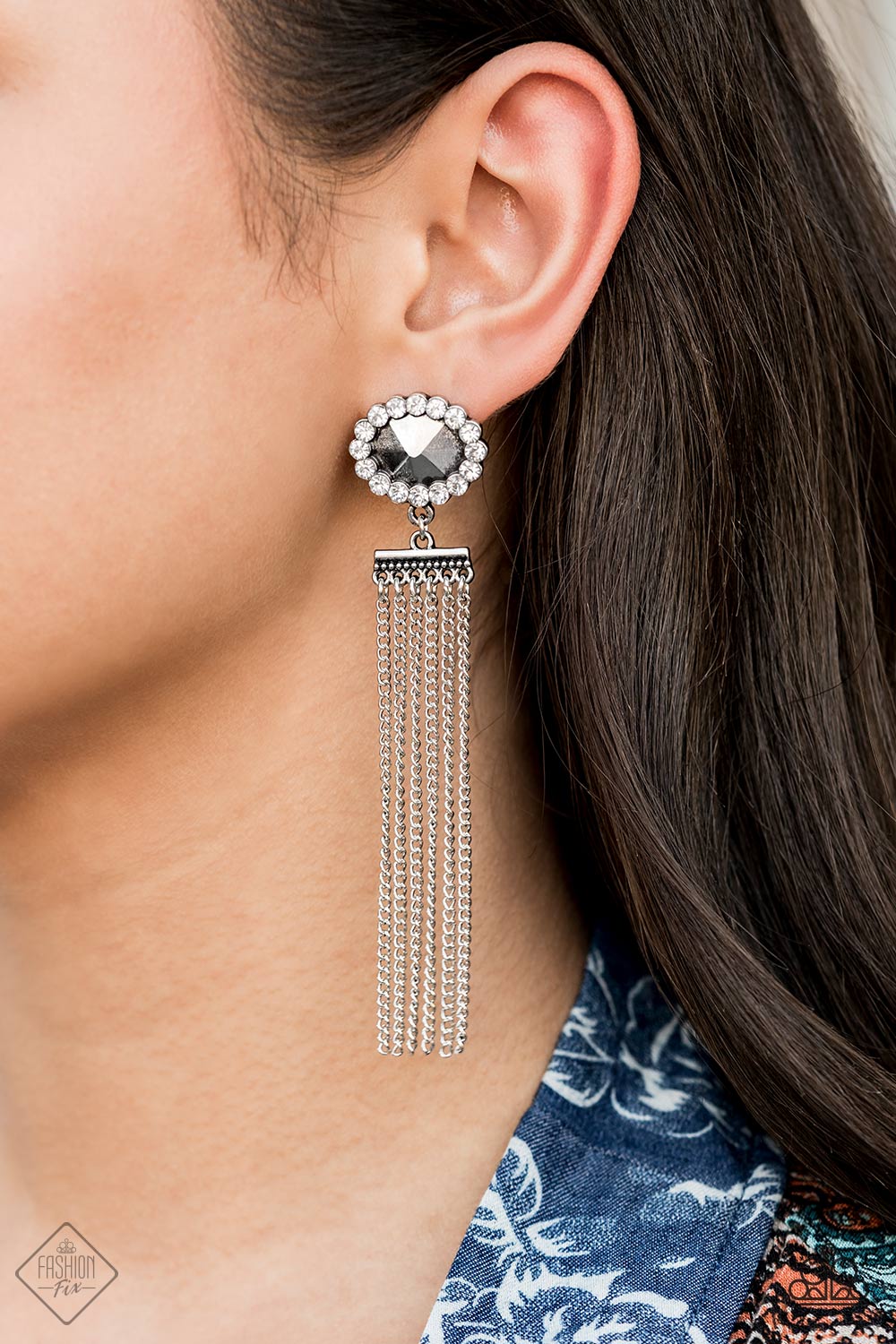 Tassel Throwback- White and Silver Earrings- Paparazzi Accessories