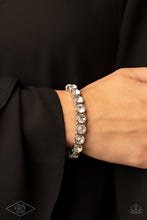 Load image into Gallery viewer, Sugar-Coated Sparkle - White and Silver Bracelet- Paparazzi Accessories