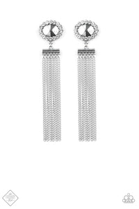 Tassel Throwback- White and Silver Earrings- Paparazzi Accessories