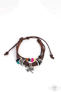 Fly High, Dragonfly - Multicolored Brown Bracelet- Paparazzi Accessories