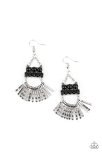 Load image into Gallery viewer, A FLARE For Fierceness- Black and Silver Earrings- Paparazzi Accessories