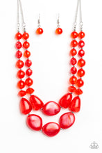 Load image into Gallery viewer, Beach Glam- Red and Silver Necklace- Paparazzi Accessories