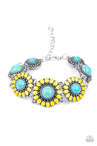 Bodaciously Badlands- Yellow and Blue Bracelet- Paparazzi Accessories