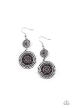 Load image into Gallery viewer, Bohemian Bedazzle- Purple and Silver Earrings- Paparazzi Accessories