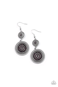 Bohemian Bedazzle- Purple and Silver Earrings- Paparazzi Accessories