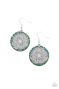 Bollywood Ballroom- Green and Silver Earrings- Paparazzi Accessories