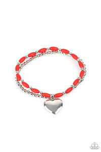 Candy Gram- Red and Silver Bracelet- Paparazzi Accessories
