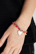 Load image into Gallery viewer, Candy Gram- Red and Silver Bracelet- Paparazzi Accessories