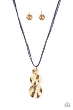 Load image into Gallery viewer, Circulating Shimmer- Blue and Gold Necklace- Paparazzi Accessories