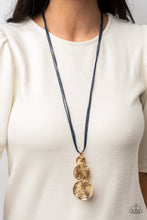 Load image into Gallery viewer, Circulating Shimmer- Blue and Gold Necklace- Paparazzi Accessories