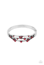 Load image into Gallery viewer, Cosmic Candescence- Red and Silver Bracelet- Paparazzi Accessories