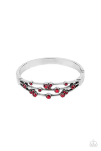 Cosmic Candescence- Red and Silver Bracelet- Paparazzi Accessories
