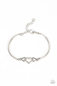 Cupids Confessions- White and Silver Bracelet- Paparazzi Accessories