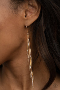 Dainty Dynamism- White and Gold Earrings- Paparazzi Accessories