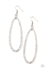 Load image into Gallery viewer, Dazzling Decorum- White and Silver Earrings- Paparazzi Accessories
