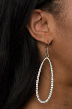 Load image into Gallery viewer, Dazzling Decorum- White and Silver Earrings- Paparazzi Accessories