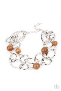 Delightfully Daydreamy- Brown and Silver Bracelet- Paparazzi Accessories