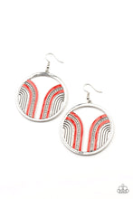 Load image into Gallery viewer, Delightfully Deco- Red and Silver Earrings- Paparazzi Accessories