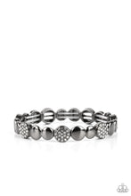 Load image into Gallery viewer, Dimensional Dazzle- White and Gunmetal Bracelet- Paparazzi Accessories