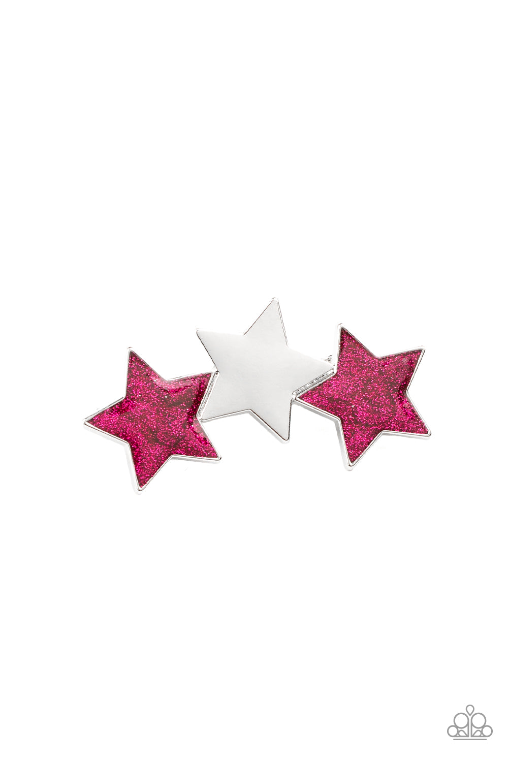 Don't Get Me STAR-ted!- Pink and Silver Hair Clip- Paparazzi Accessories