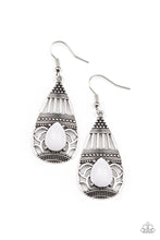 Load image into Gallery viewer, Eastern Essence- White and Silver Earrings- Paparazzi Accessories
