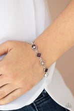 Load image into Gallery viewer, Eden Etiquette- Purple and Silver Bracelet- Paparazzi Accessories