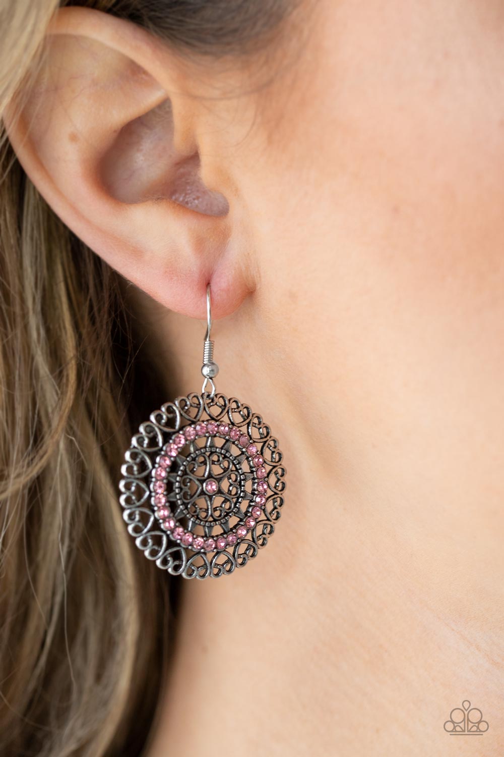 Fairytale Finale- Pink and Silver Earrings- Paparazzi Accessories