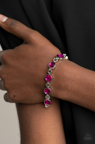 First In Fashion Show- Pink and Silver Bracelet- Paparazzi Accessories