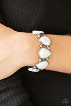 Load image into Gallery viewer, Flamboyant Tease- White and Silver Bracelet- Paparazzi Accessories